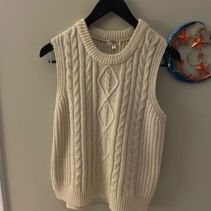 Cream Knit Sweater Vest
